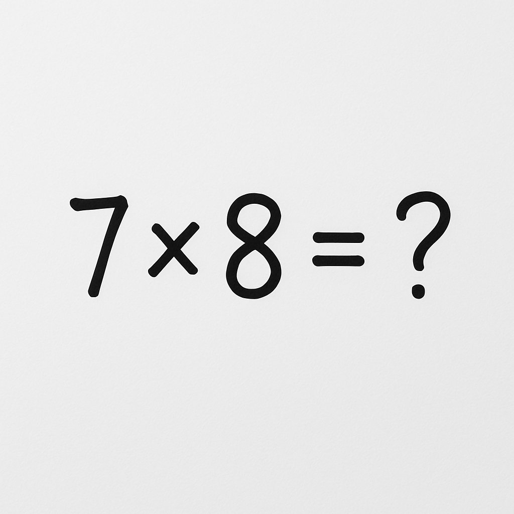 Screenshot of multiplication tables sprint game